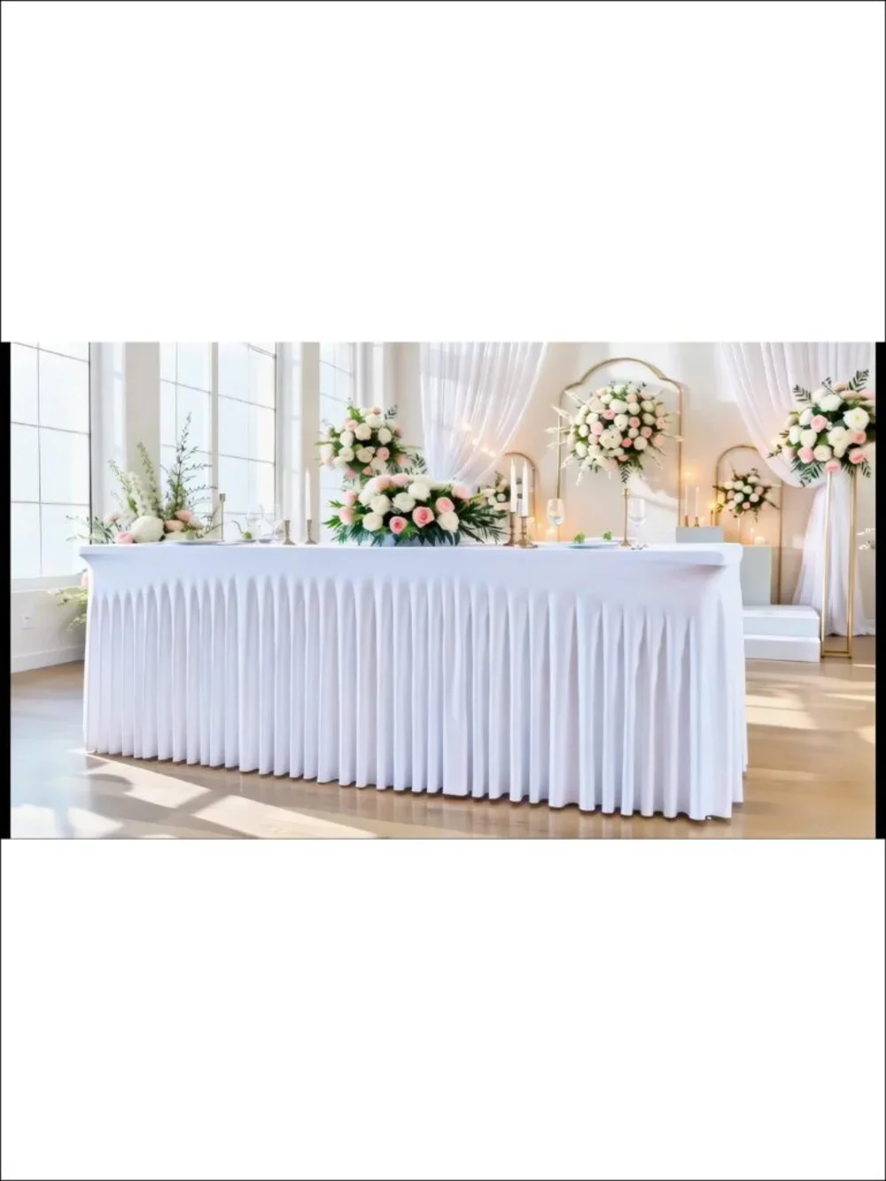 Spandex Table Covers for 6 Foot Rectangle Tables Wrinkle Free Stretch Tablecloth
